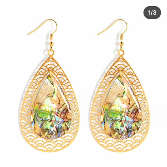 Teardrop Abalone Earrings